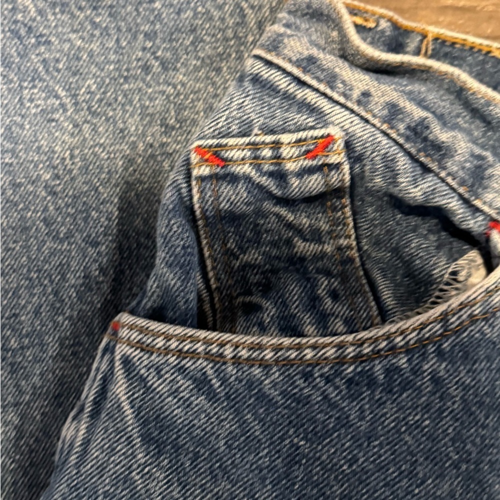 Vintage Wrangler High Rise Jeans Misses 18 Blue Denim USA Made 90s Straight Leg - Picture 6 of 7